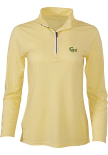 George Mason University Womens Gold BUTTER STRIPE Qtr Zip
