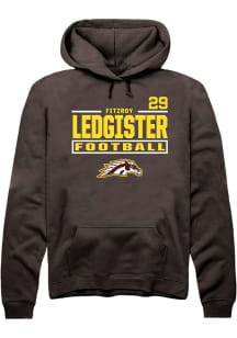Fitzroy Ledgister Western Michigan Broncos Mens Brown Football NIL Stacked Box Player Hood