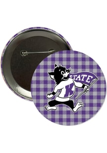 K-State Wildcats 3" Plaid Varsity Willie Button - Purple