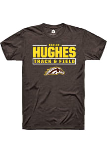 Kaelin Hughes Western Michigan Broncos Brown NIL Stacked Box Short Sleeve Player T Shirt