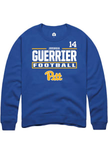 Joshua Guerrier Pitt Panthers Mens Blue Football NIL Stacked Box Player Crew