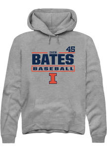 Zach Bates Illinois Fighting Illini Mens Graphite NIL Stacked Box Player Hood