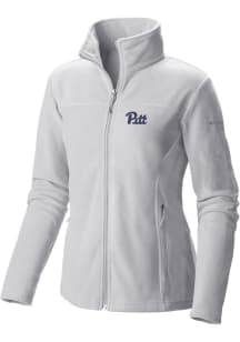 Columbia Pitt Panthers Womens White Give and Go II Fleece Light Weight Jacket