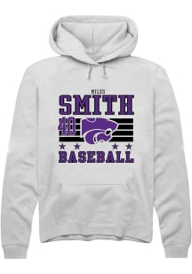 Miles Smith  Rally K-State Wildcats Mens White NIL Striped Long Sleeve Hoodie