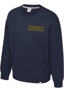 Colosseum Michigan Wolverines Mens Blue Super Rich Long Sleeve Fashion Sweatshirt
