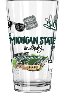 Michigan State Spartans 16oz Pint Glass - Green