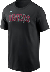Nike Arizona Diamondbacks Black Primetime Wordmark Short Sleeve T Shirt
