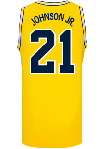 Morez Johnson Jr.   Michigan Wolverines Yellow NIL Name And Number Jersey