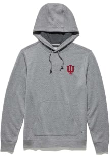 Indiana Hoosiers Mens Grey Bradner Super Soft Quilted Long Sleeve Hoodie