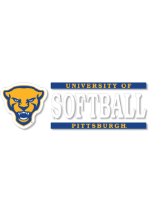 Pitt Panthers 6x2 Softball Auto Decal - Blue