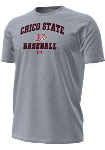 Under Armour CSU Chico Wildcats Grey Baseball Performance Short Sleeve T Shirt