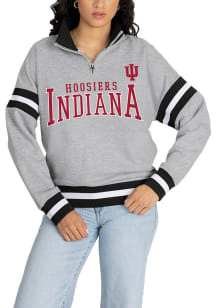 Gameday Couture Indiana Hoosiers Womens Grey Hold the Line Qtr Zip