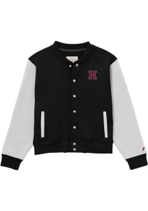 League Harvard Crimson Youth Black Split Shield Varsity Light Weight Jacket