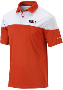 Columbia Oregon State Beavers Mens Orange Heat Seal Omni Wick Best Ball Short Sleeve Polo