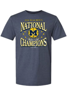 Summit Sportswear Michigan Wolverines Navy Blue 2026 Men's Basketball National Champions Short Sle..