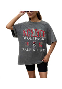 Gameday Couture NC State Wolfpack Womens Charcoal Throwback Short Sleeve T-Shirt