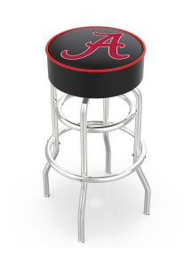 Alabama Crimson Tide Script Double-Ring Swivel Pub Stool - Black
