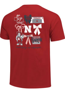 Nebraska Cornhuskers Womens Red Coquette Campus Short Sleeve T-Shirt