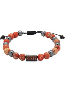 Oklahoma State Cowboys Stainless Steel Beaded Mens Bracelet