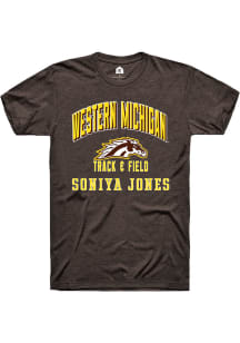 Soniya Jones Western Michigan Broncos Brown NIL Arch Logo Short Sleeve Player T Shirt