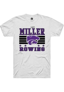 Lacy Miller K-State Wildcats White NIL Striped Short Sleeve Player T Shirt