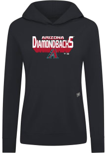 Levelwear Arizona Diamondbacks Womens Black Relay Retro 3D Hooded Sweatshirt