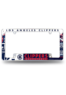 Los Angeles Clippers Primary All Over Chrome License Plate Frame - Silver