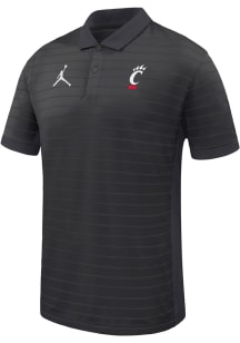 Nike Cincinnati Bearcats Mens Black Victory Stripe Short Sleeve Polo