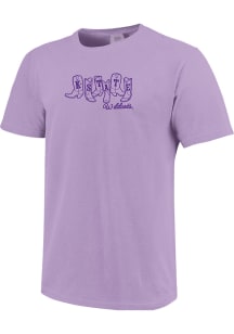 K-State Wildcats Womens Lavender Cowboy Boot Letters Short Sleeve T-Shirt