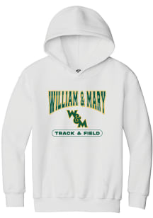 Summit Sportswear William & Mary Tribe Youth White Track and Field Long Sleeve Hoodie
