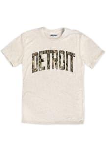 Detroit Womens Oatmeal Camo Wordmark Short Sleeve T-Shirt