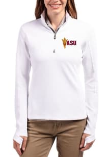 Cutter and Buck Arizona State Sun Devils Womens White Traverse Qtr Zip Pullover
