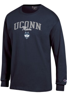 Champion UConn Huskies Navy Blue Mom Script Jersey Long Sleeve T Shirt