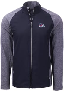 Cutter and Buck Fresno State Bulldogs Mens Navy Blue Adapt Eco Medium Weight Jacket