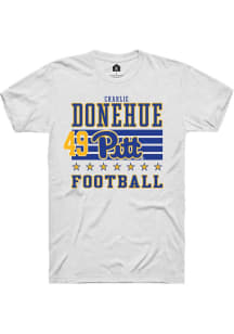 Charlie Donehue Pitt Panthers White Football NIL Striped Short Sleeve Player T Shirt