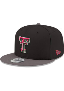New Era Texas Tech Red Raiders Black Black Graphite Color Pop GCP 9FIFTY Mens Snapback Hat