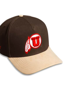 Woodn Grail Utah Utes Drum and Feather Adjustable Hat - Dark Brown