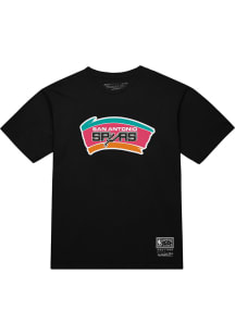 Mitchell and Ness San Antonio Spurs Black MVP Arch Short Sleeve T Shirt