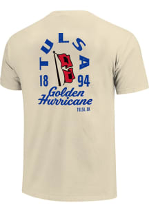 Tulsa Golden Hurricane Ivory Mascot Overlay Short Sleeve T Shirt