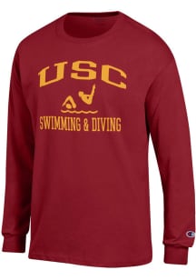 Champion USC Trojans Red Swimming & Diving Icon Long Sleeve T Shirt