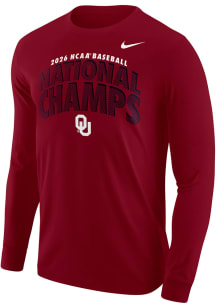 Nike Oklahoma Sooners Crimson 2026 College World Series Champions Long Sleeve T Shirt