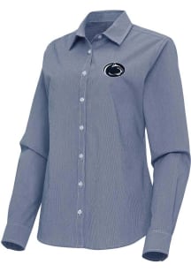 Antigua Penn State Nittany Lions Womens Porter Long Sleeve Navy Blue Dress Shirt