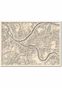 Pittsburgh Laser Engraved City Map Sign - Brown