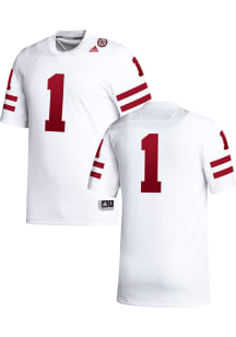 Adidas Nebraska Cornhuskers White Replica White No 1 Jersey Football Jersey