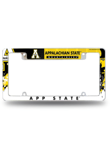 Appalachian State Mountaineers Primary All Over Chrome License Plate Frame - White