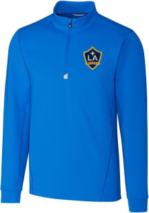 Cutter and Buck LA Galaxy Mens Blue Traverse Long Sleeve Qtr Zip Pullover