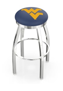 West Virginia Mountaineers Chrome Pub Stool - Silver