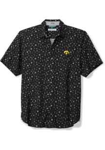 Tommy Bahama Iowa Hawkeyes Mens Black Playa Playbook Short Sleeve Dress Shirt