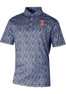 Columbia Illinois Fighting Illini Mens Navy Blue Heat Seal Westside Country Short Sleeve Polo