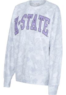 K-State Wildcats Womens White Camo Sport FLeece Crew Sweatshirt